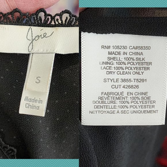 Joie Black Dot Print 100% Silk Ruffle Peplum Cici Tank - Picture 4 of 4